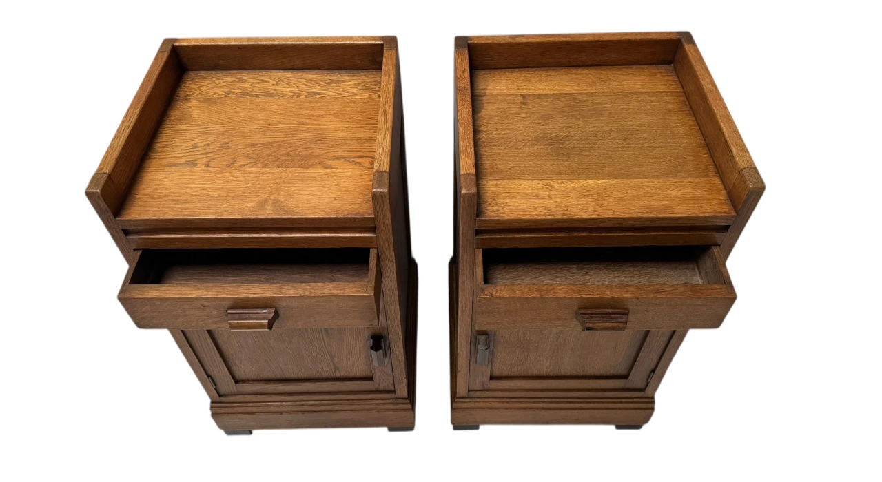 Two Art Deco Modernist Nightstands or Bedside Tables, 1920s